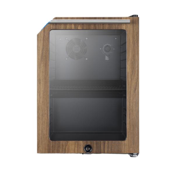 Accucold Compact Glass Door Beverage Center With Wood Trim | Model SCR114LWP1 - Microscope Marketplace