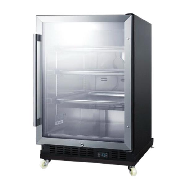 Accucold 24" Wide Built-In Mini Reach-In Beverage Center with Dolly | Model SCR610BLRI - Microscope Marketplace
