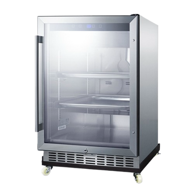 Accucold 24" Wide Outdoor Mini Reach-In Beverage Center with Dolly | Model SCR611GLOSRI - Microscope Marketplace