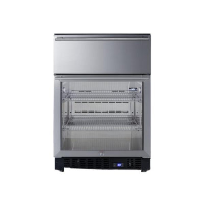 Accucold 24" Wide Built-In Commercial Beverage Refrigerator With Top Drawer | Model SCR615TD - Microscope Marketplace