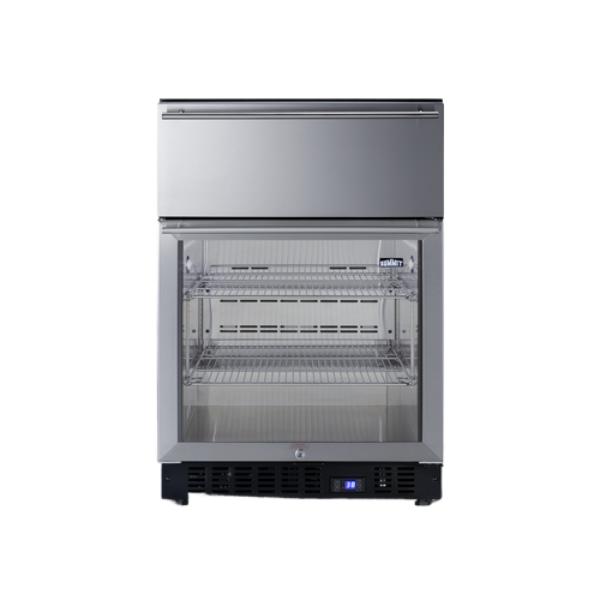 Accucold 24" Wide Built-In Commercial Beverage Refrigerator With Top Drawer | Model SCR615TD - Microscope Marketplace