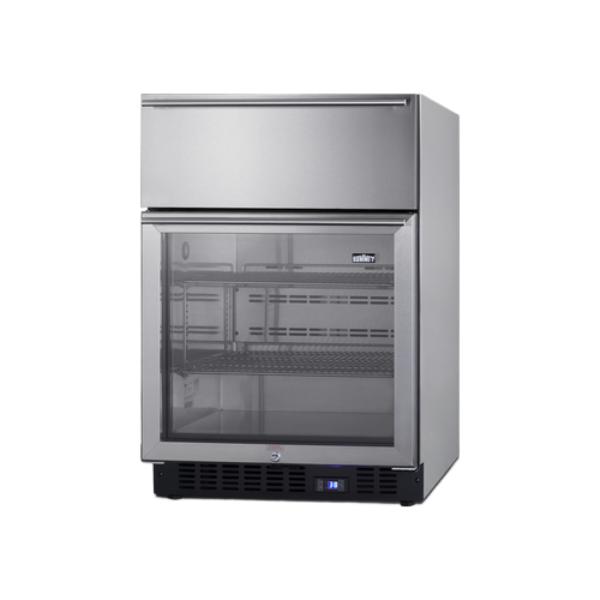 Accucold 24" Wide Built-In Commercial Beverage Refrigerator With Top Drawer | Model SCR615TDCSS - Microscope Marketplace