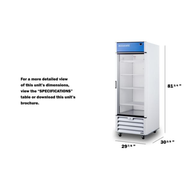 Accucold 30" Wide Commercial Beverage Refrigerator | Model SCRR261G - Microscope Marketplace