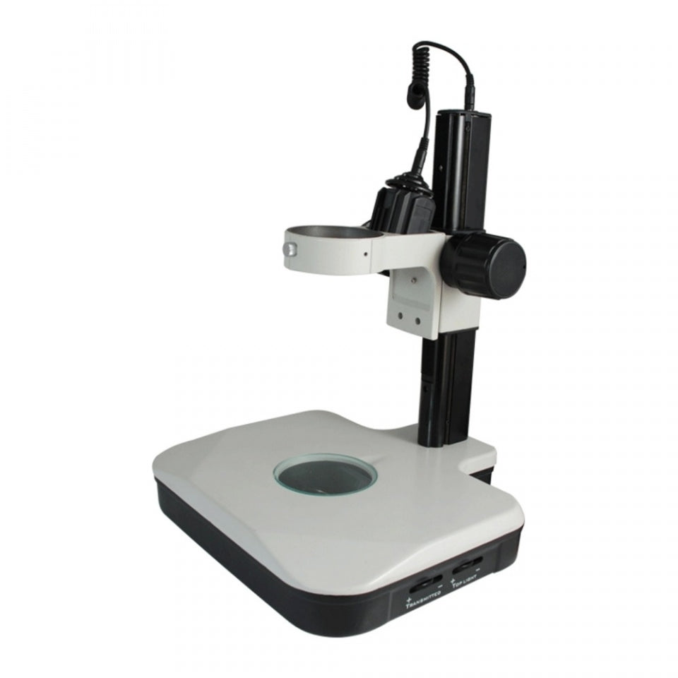 Munday Microscope Track Stand | 76mm Coarse Focus Rack | Top and Bottom Halogen Light - microscopemarketplace