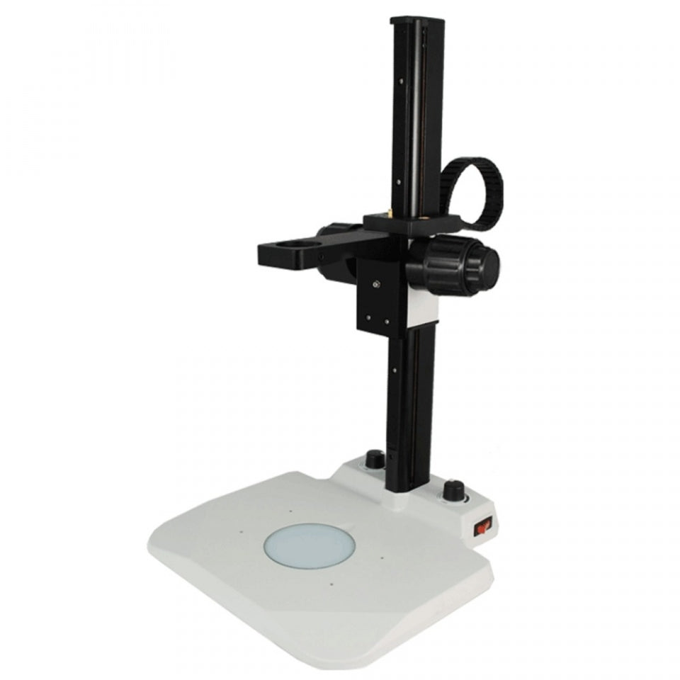 Munday Microscope Track Stand | 39mm Fine Focus Rack LED Bottom Light Base (Dimmable) - microscopemarketplace