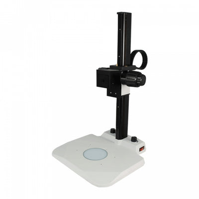 Munday Microscope Track Stand, N Adapter Fine Focus Rack, LED Light Base (Dimmable) - microscopemarketplace