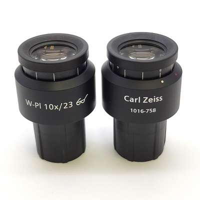 Zeiss Microscope Eyepiece Pair W-Pl 10x/23 1016-758 Focusing Eyepieces - microscopemarketplace