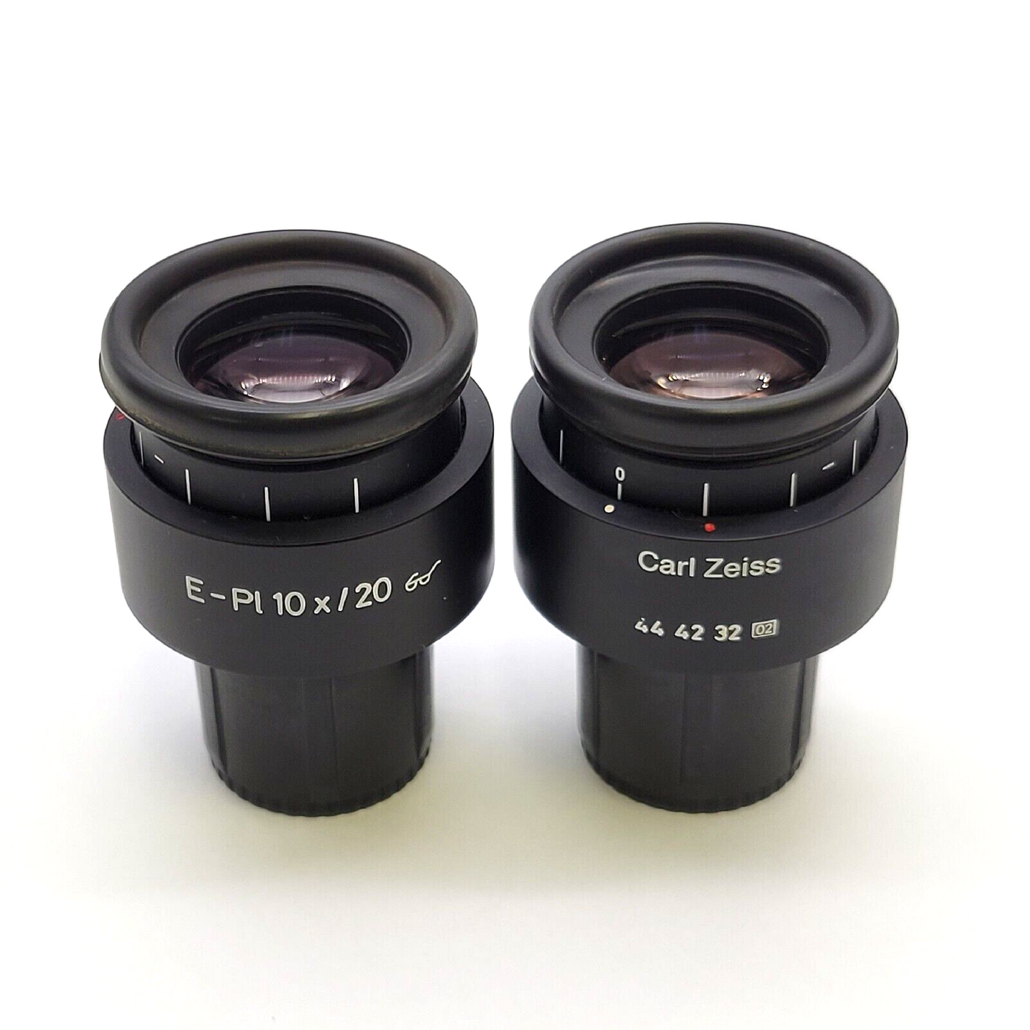 Zeiss Microscope Eyepiece Pair E-Pl 10x/20 444232-9902 Focusing Eyepieces - microscopemarketplace