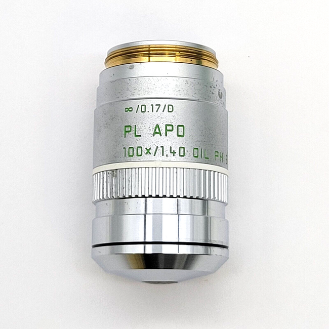 Leica Microscope PL Apo 100X Objective Oil Ph3 Phase Contrast 506042 - microscopemarketplace
