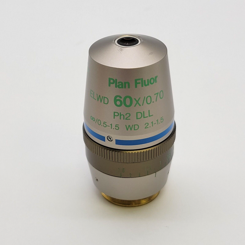 Nikon Microscope Objective Plan Fluor ELWD 60x Ph2 DLL Phase Contrast - microscopemarketplace