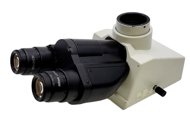 Nikon Microscope Trinocular Head LV-TI with CFI 10x Eyepieces and Reticle - microscopemarketplace