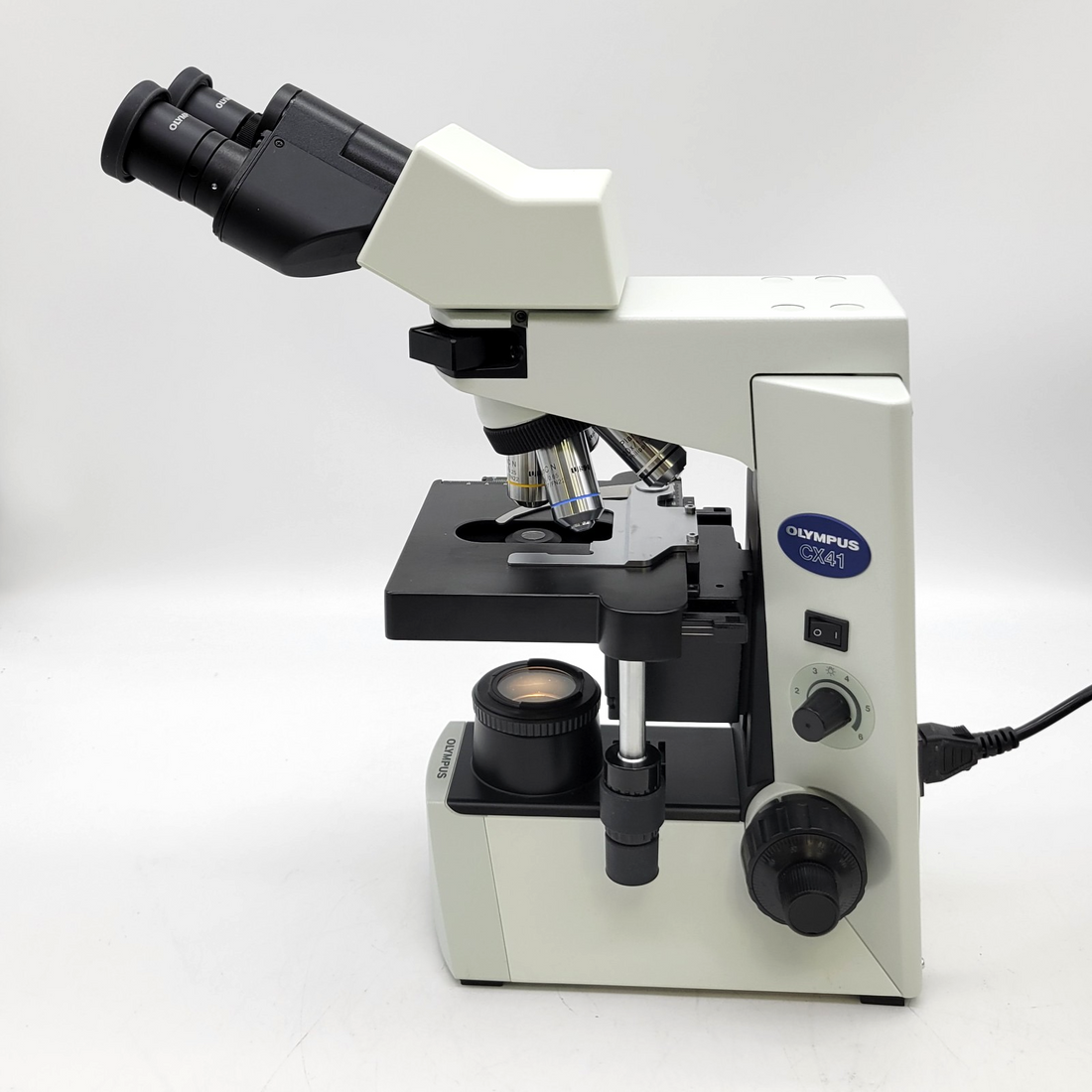 Olympus Microscope CX41 with Binocular Head and 4x, 10x, 40x, 100x Obj