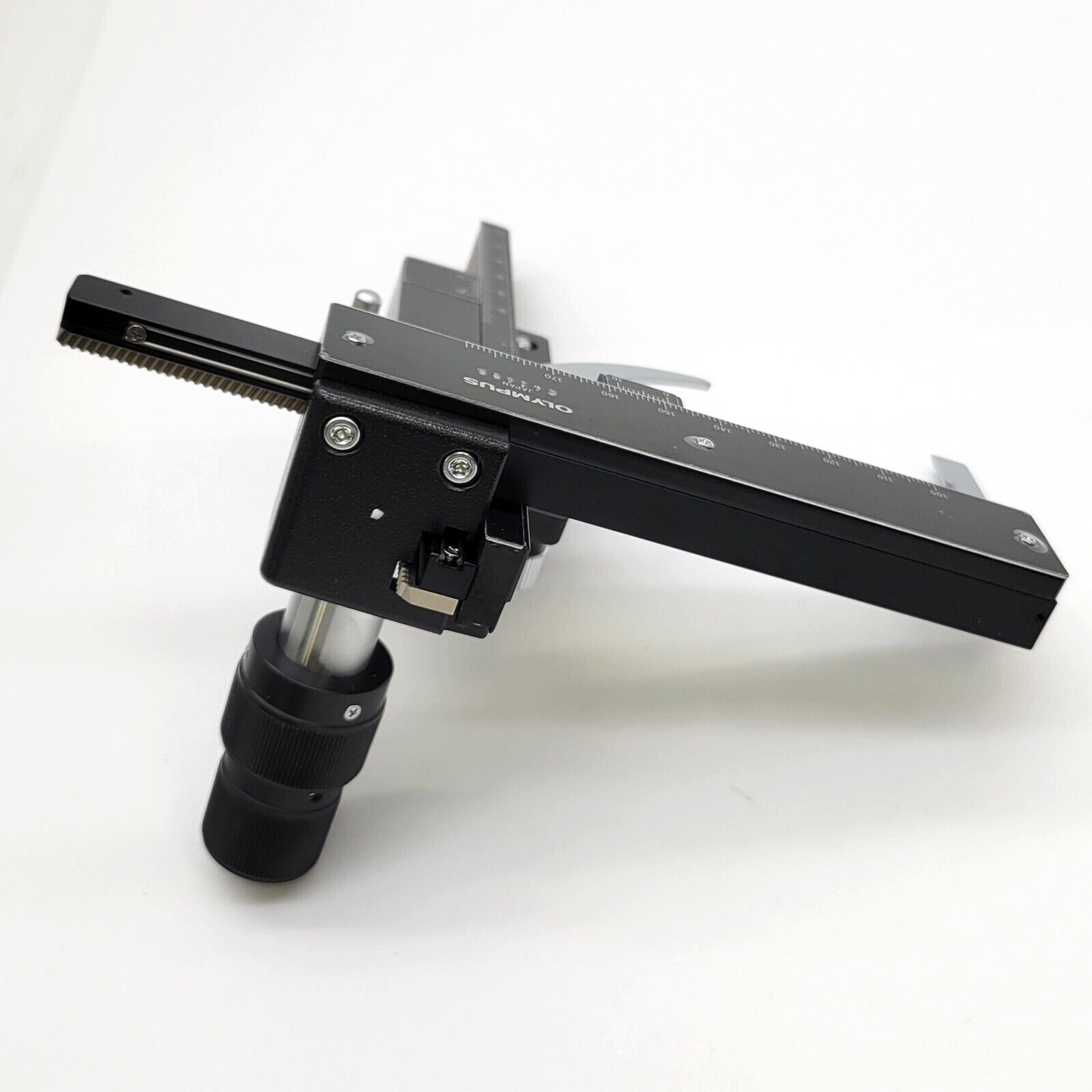 Olympus Microscope CH2 Mechanical XY Stage Coaxial Drive with Slide Holder - microscopemarketplace