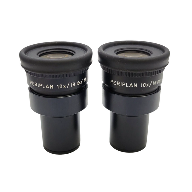 Leitz Microscope Eyepieces Periplan 10x/18 Focusable with Reticle - microscopemarketplace