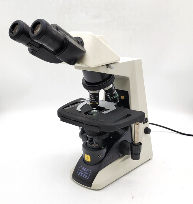 Nikon Microscope E200 LED with 4x, 10x, 20x, 40x and Travel Carrying Case - microscopemarketplace