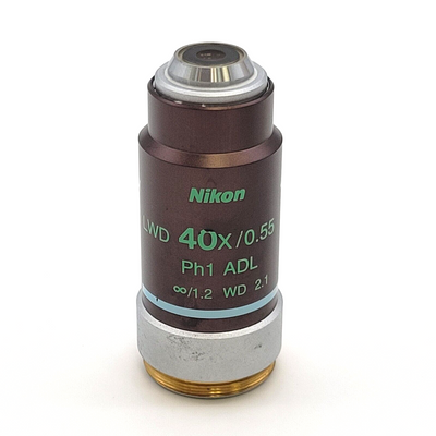 Nikon Microscope Objective LWD 40x Ph1 ADL ∞/1.2 Phase Contrast - microscopemarketplace