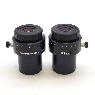 Wild Leica Stereo Microscope Eyepiece Pair 32x/8 Eyepieces - microscopemarketplace