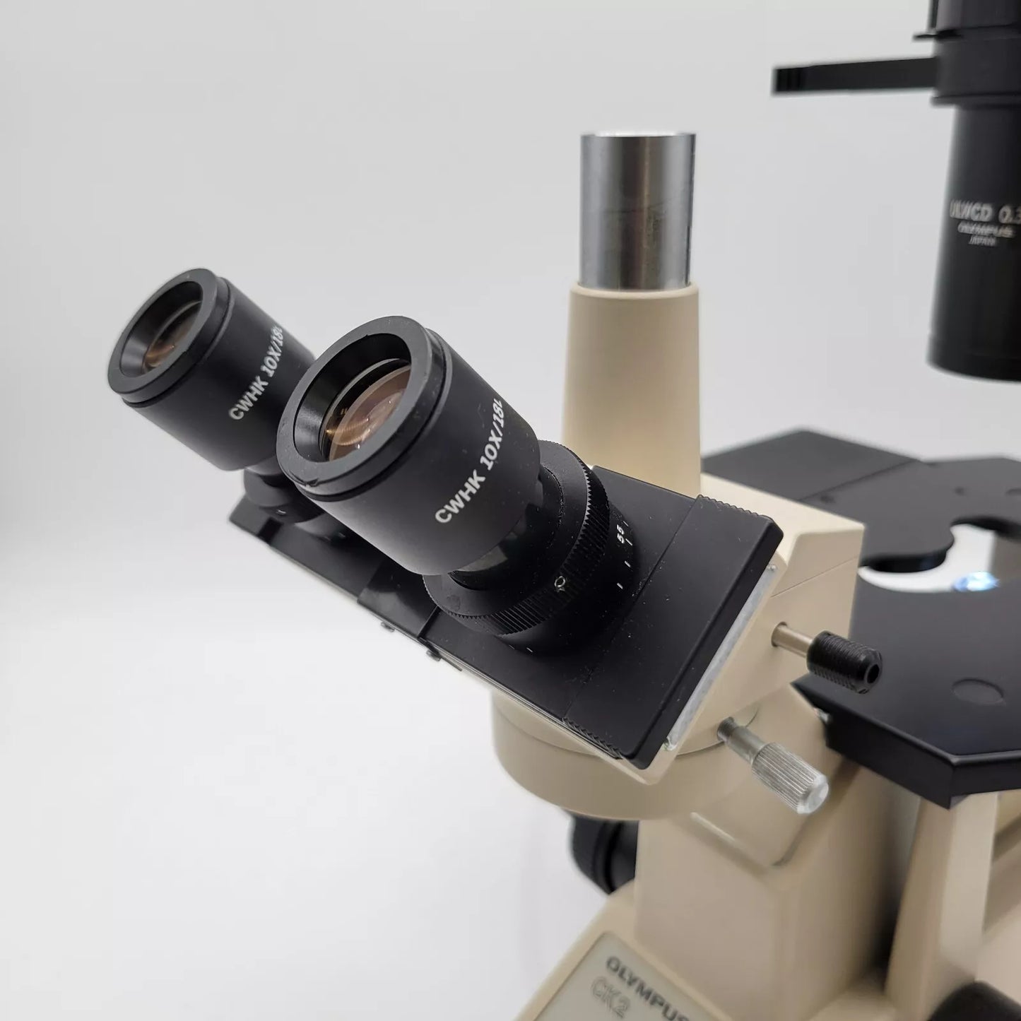 Olympus Microscope CK2 with Phase Contrast and Trinocular Head Tissue Culture - microscopemarketplace