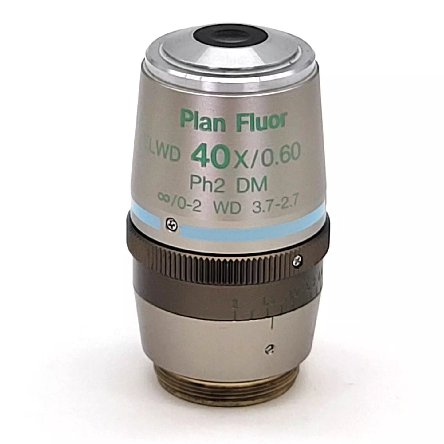 Nikon Microscope Objective Plan Fluor ELWD 40x Ph2 with Correction Collar - microscopemarketplace