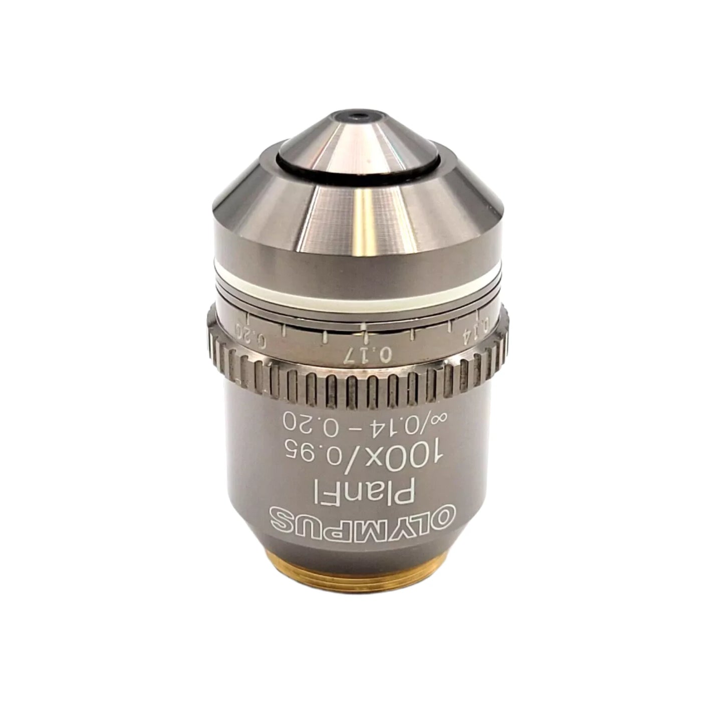 Olympus Microscope Objective PlanFl 100x Dry with Correction Collar - microscopemarketplace