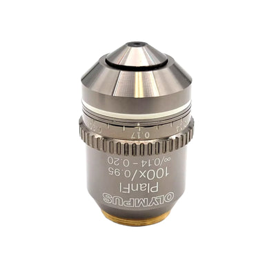 Olympus Microscope Objective PlanFl 100x Dry with Correction Collar - microscopemarketplace