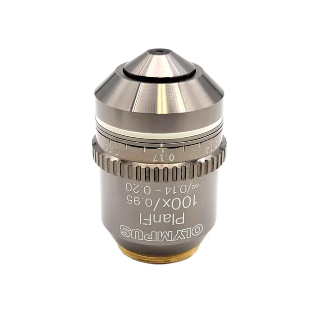 Olympus Microscope Objective PlanFl 100x Dry with Correction Collar - microscopemarketplace