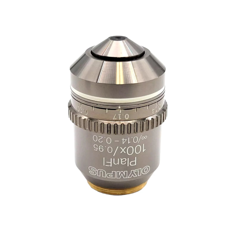 Olympus Microscope Objective PlanFl 100x Dry with Correction Collar - microscopemarketplace