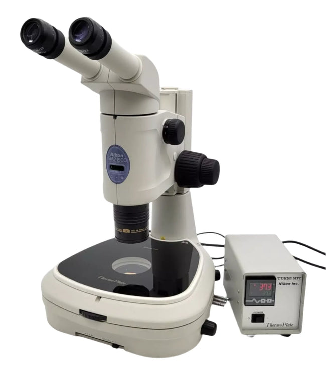 Nikon Stereo Microscope SMZ1500 with Transmitted Light & Tokai Hit Thermo Plate