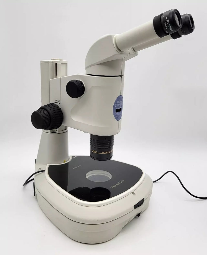 Nikon Stereo Microscope SMZ1500 with Transmitted Light & Tokai Hit Thermo Plate - microscopemarketplace