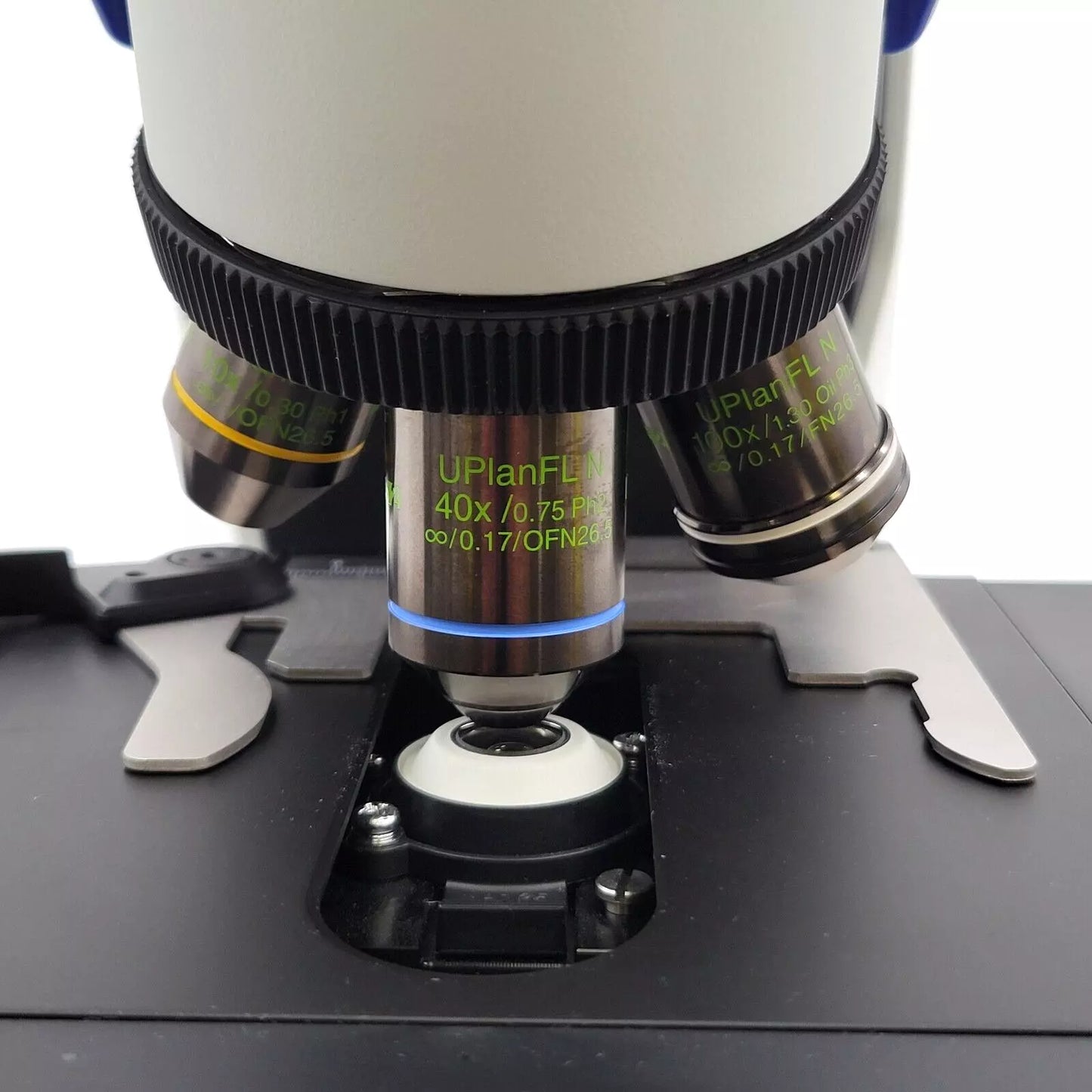 Olympus Microscope CX43 with Phase Contrast, Fluorites, & Trinocular Head - microscopemarketplace