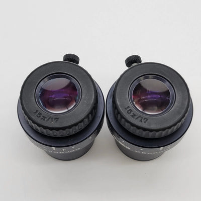 Wild Heerbrugg Microscope Eyepiece Pair 15x/17 with Reticle 376119 12mm/120 Div - microscopemarketplace