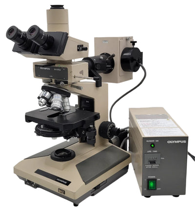 Olympus Microscope BH2 with DIC / NIC, Fluorescence, & Nanodyne LED Light BH-2 - microscopemarketplace