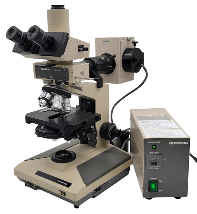 Olympus Microscope BH2 with DIC / NIC, Fluorescence, & Nanodyne LED Light BH-2 - microscopemarketplace