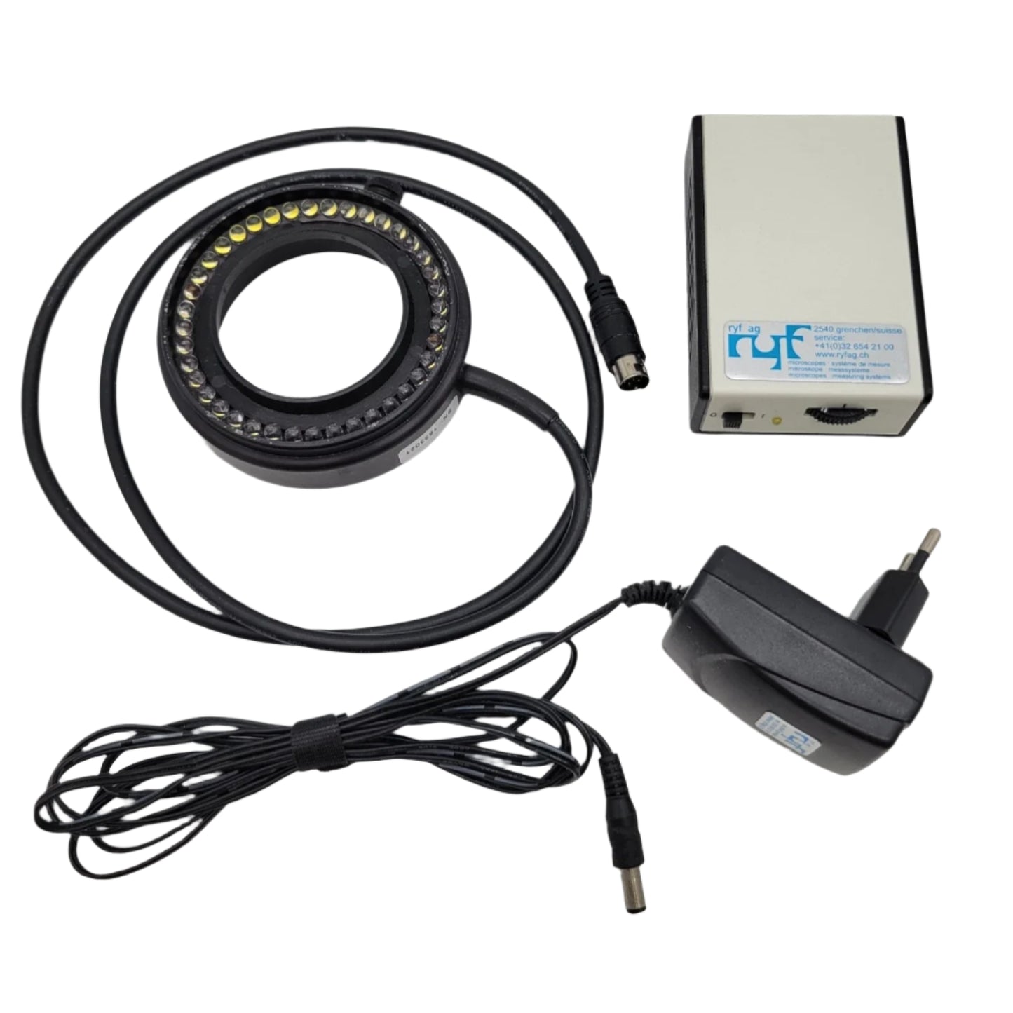 Ryf Techniquip Stereo Microscope LED 66mm Ring Light w. Controller European Plug - microscopemarketplace
