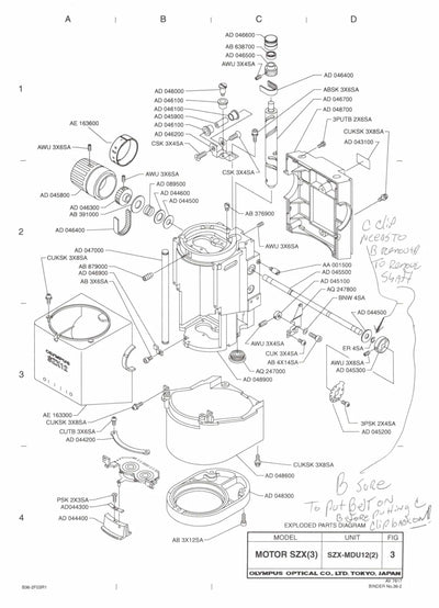 Olympus Stereo Microscope SZX9 & SZX12 Zoom Shaft Replacement / Repair Part - microscopemarketplace