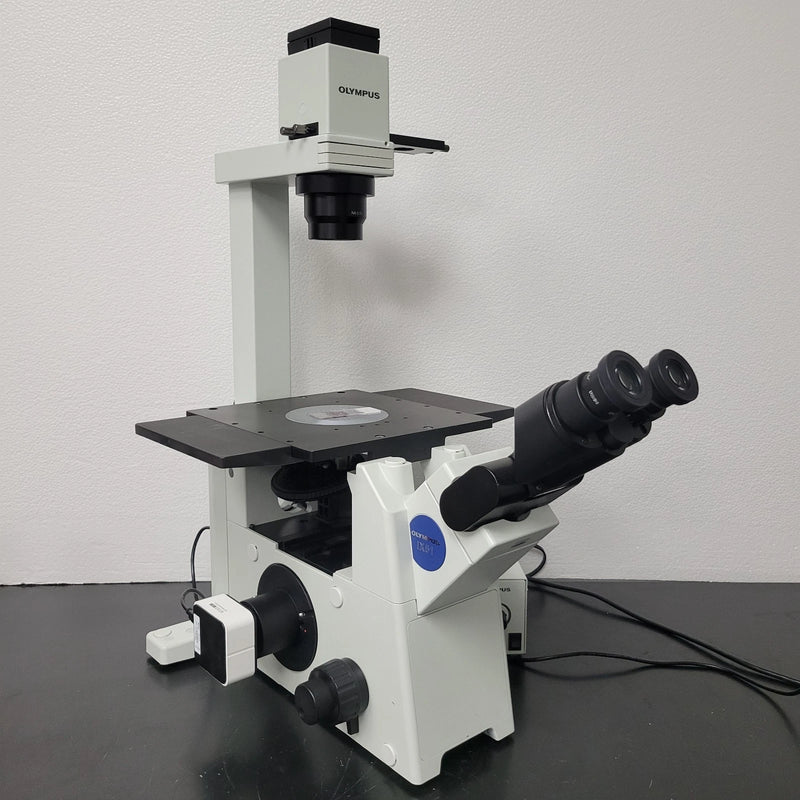 Olympus Microscope IX51 with Camera, Tilting Head & Phase Contrast | Tissue Culture - microscopemarketplace