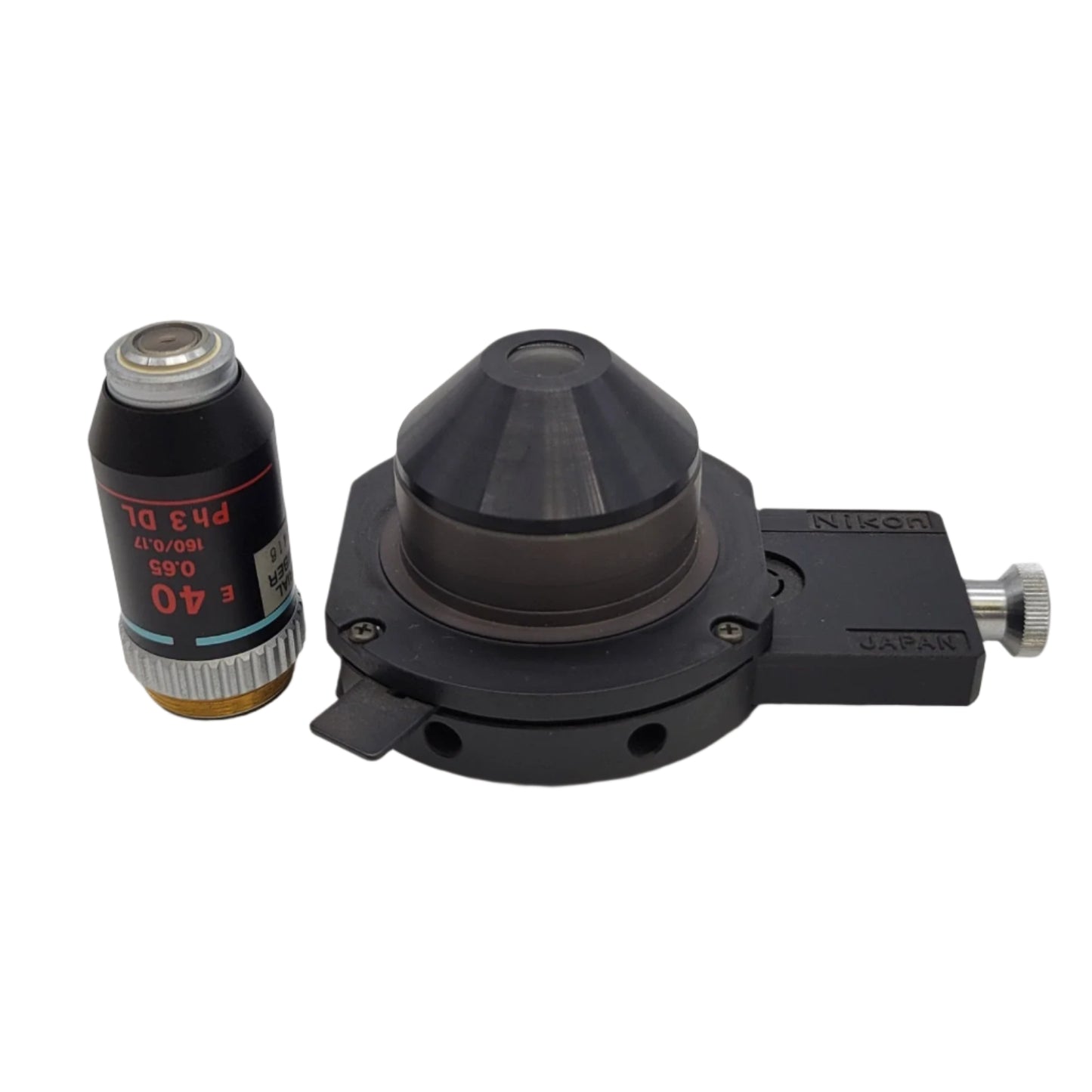 Nikon Microscope Abbe Ph3 Phase Condenser & 40x Ph3 DL Objective for Alphaphot 2 - microscopemarketplace