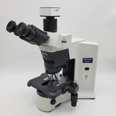 Olympus Microscope BX45 with Phase Contrast, Trinocular Head & Camera (Copy) - microscopemarketplace