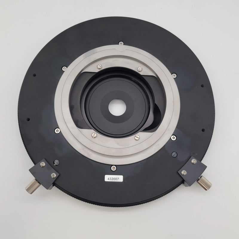 Zeiss Microscope Rotating Pol Stage 432007 with XY Coax Slide Holder 453560 - microscopemarketplace