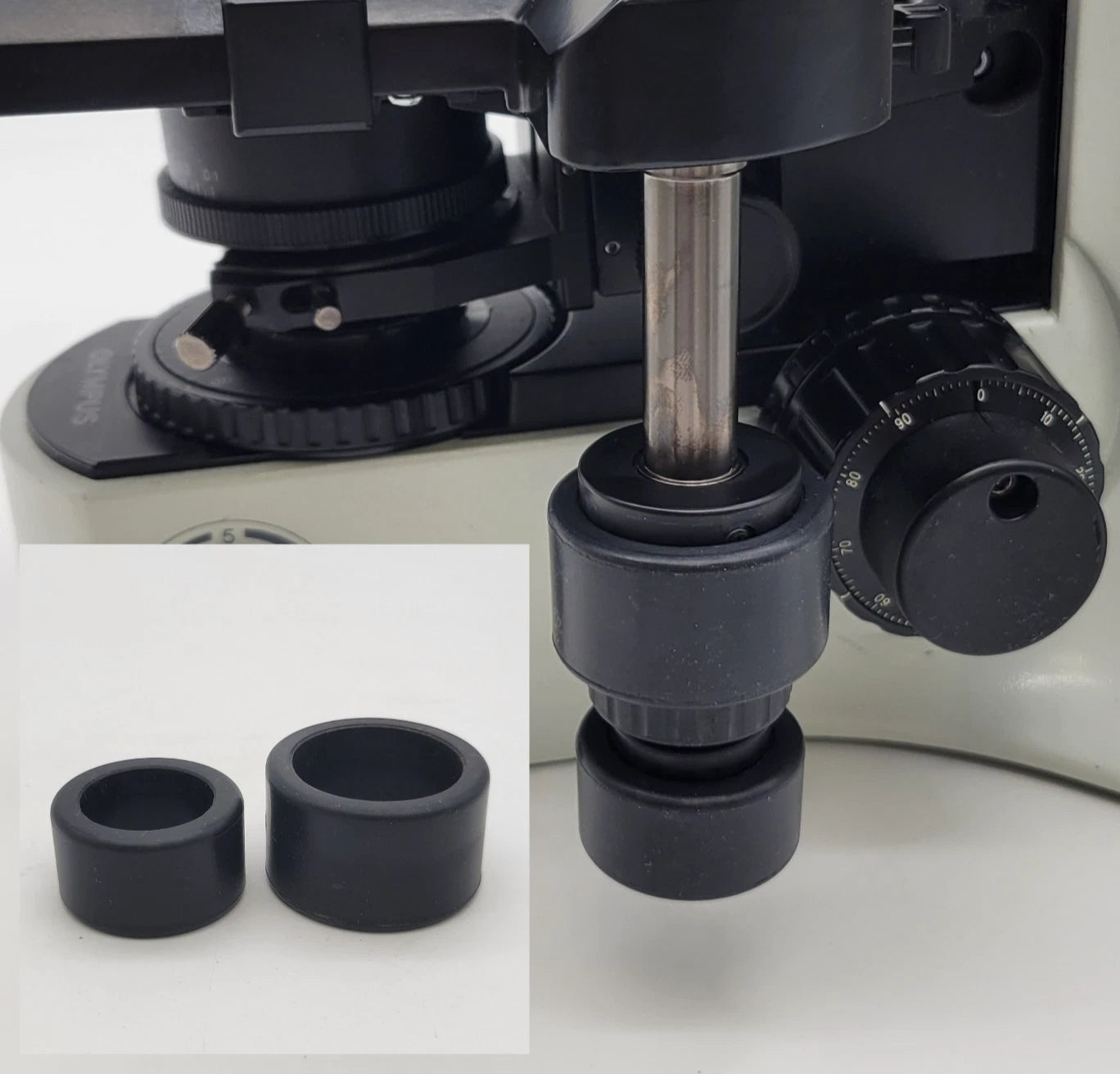 Olympus Microscope Stage Coax Rubber Ergo Grip Pair for X and Y Axes - microscopemarketplace