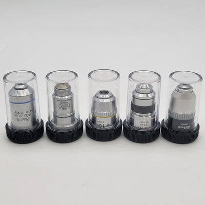 Microscope Objective Case Set of 5 Cases for RMS Thread - microscopemarketplace