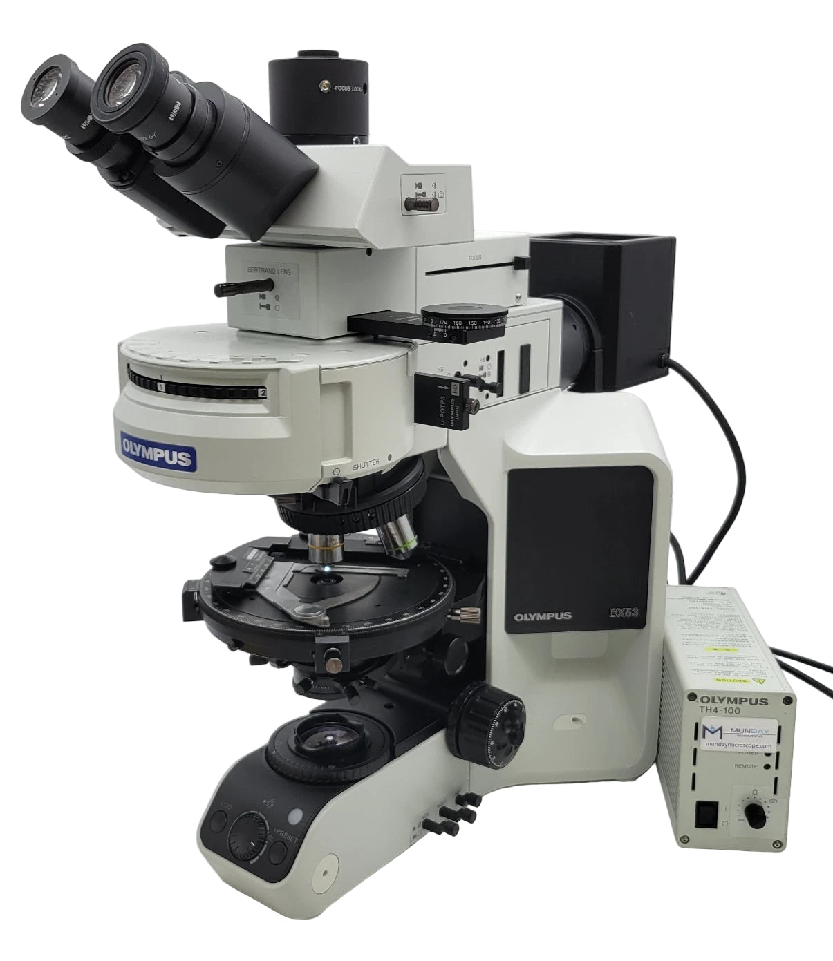 Olympus Microscope BX53 Pol Polarizing with Bertrand Lens & Trinocular Head