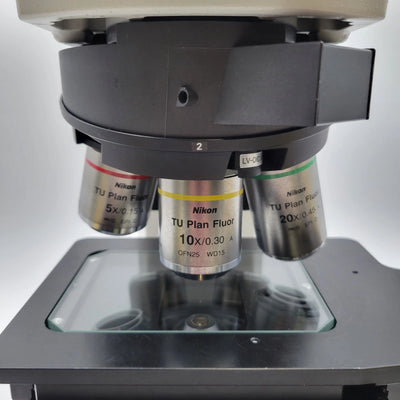 Nikon Microscope Eclipse LV100 Motorized BF/DF DIC Reflected Light & Trinocular Head - microscopemarketplace