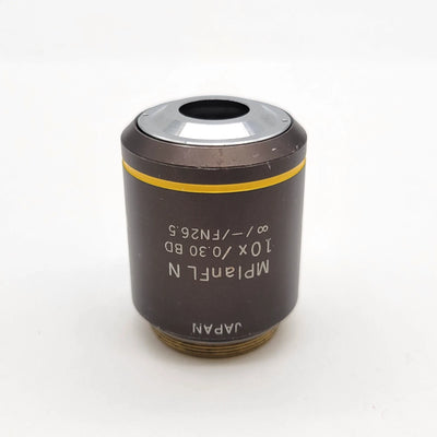Olympus Microscope Objective MPlanFL N 10x BD Brightfield Darkfield - Microscope Marketplace
