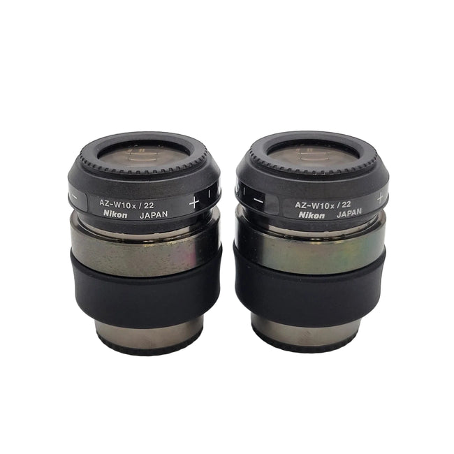 Nikon Stereo Microscope 10x Focusing Eyepiece Pair AZ-W10x/22 - Microscope Marketplace