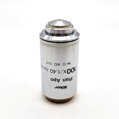 Nikon Microscope Objective CFI Plan Apo 100x Oil NCG No Cover Glass - Microscope Marketplace
