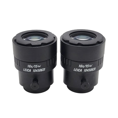 Leica Stereo Microscope 16x Eyepiece Pair 16x/15 Eyepieces 10450631 - Microscope Marketplace