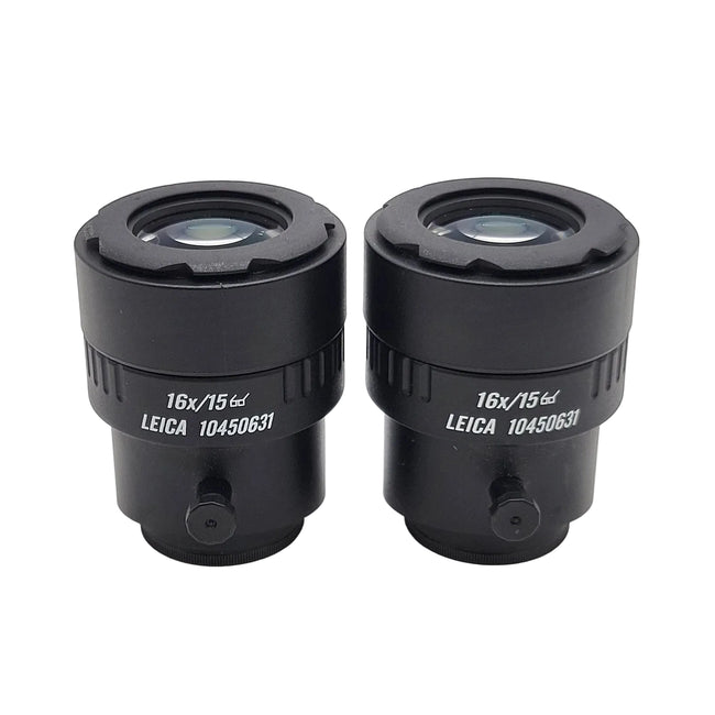 Leica Stereo Microscope 16x Eyepiece Pair 16x/15 Eyepieces 10450631 - Microscope Marketplace