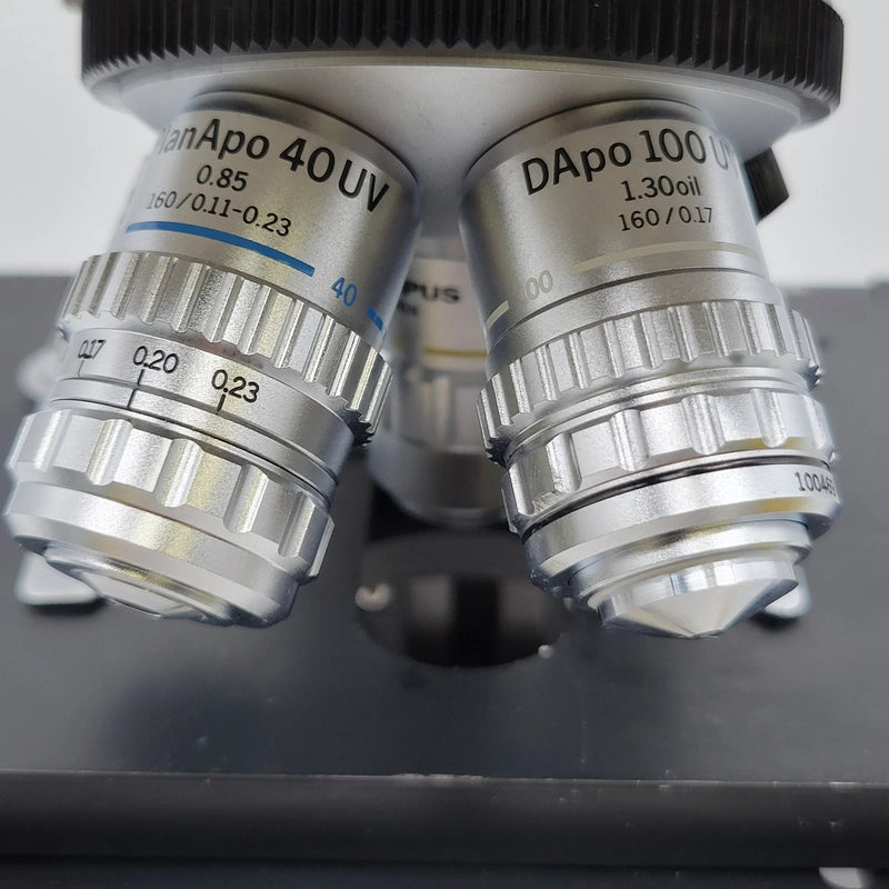 Olympus Microscope BH-2 with DplanApo UV Objectives and Trinocular Head - Microscope Marketplace