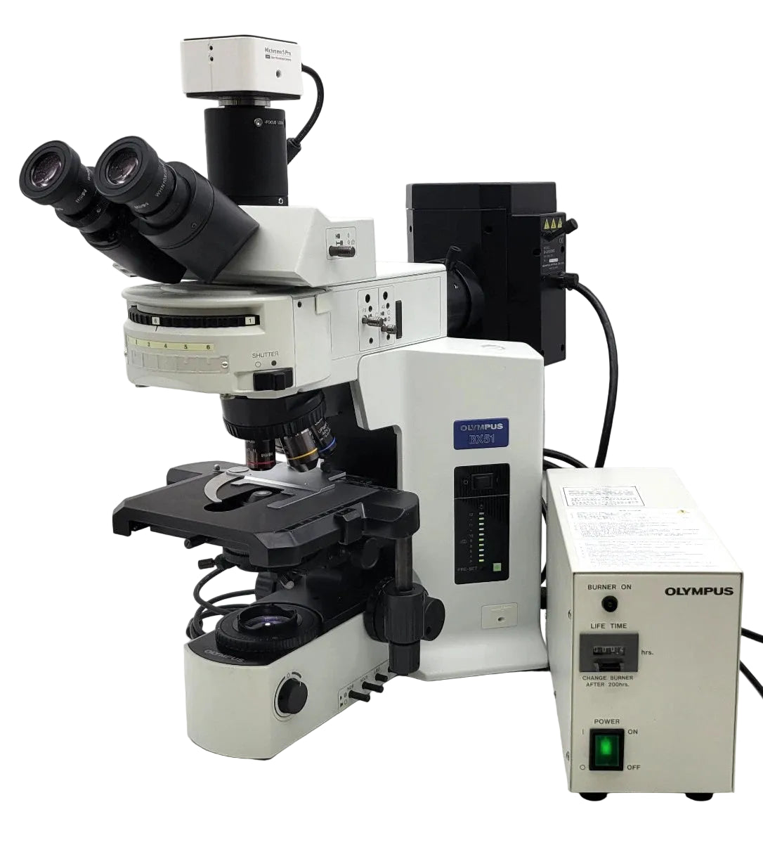 Olympus Microscope BX51 with Fluorescence, Trinocular Head & Camera - Microscope Marketplace